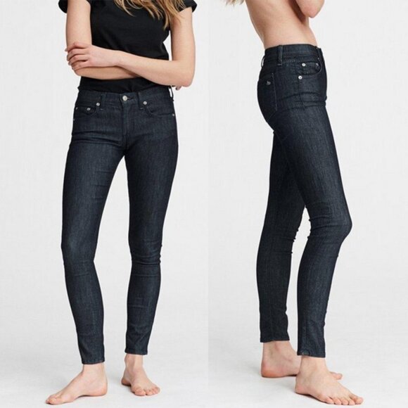 𝅺Rag & Bone Tech Skinny Mid rise Jeans Indigo 25-26 - Picture 1 of 6
